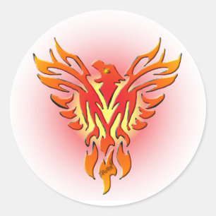 Phoenix Firebird Ronde Sticker