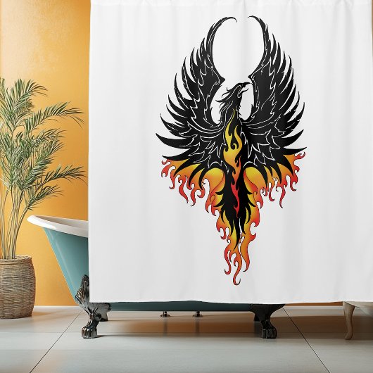Phoenix Firebird Tribal Flames Douchegordijn