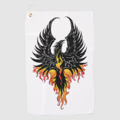 Phoenix Firebird Tribal Flames Golfhanddoek (Voorkant)