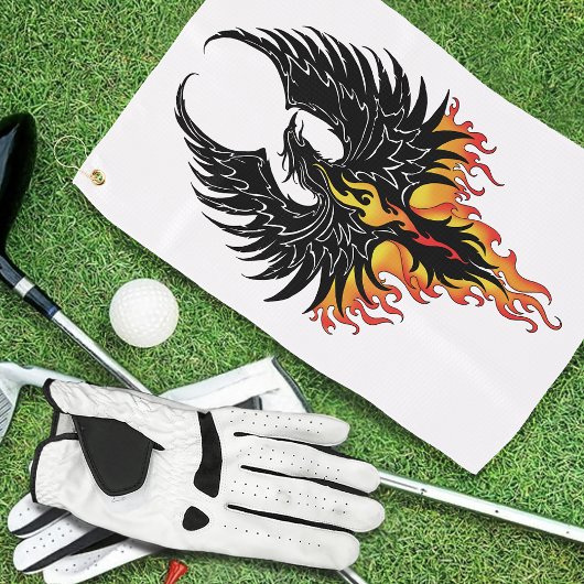 Phoenix Firebird Tribal Flames Golfhanddoek