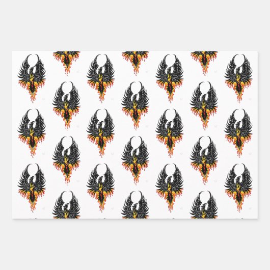 Phoenix Firebird Tribal Flames Inpakpapier Vel (Voorkant 3)