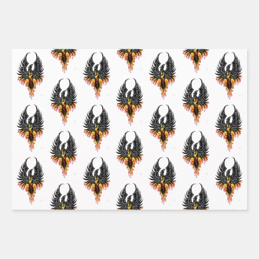 Phoenix Firebird Tribal Flames Inpakpapier Vel (Voorkant)