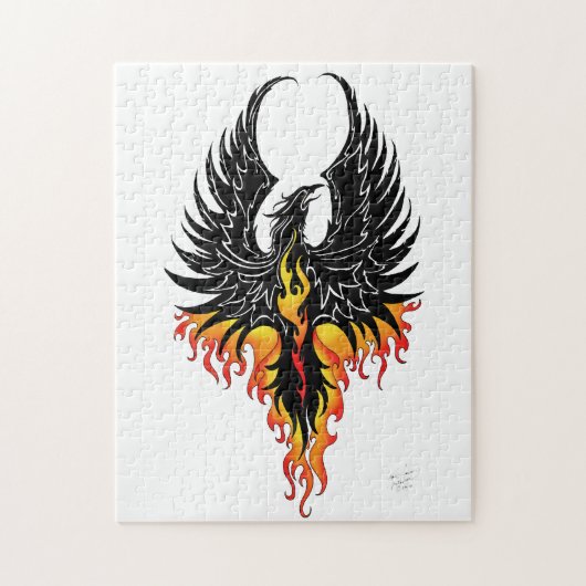 Phoenix Firebird Tribal Flames Legpuzzel (Verticaal)