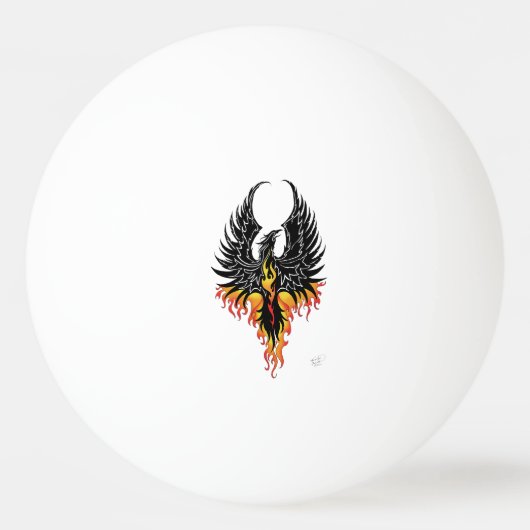 Phoenix Firebird Tribal Flames Pingpongbal (Voorkant)