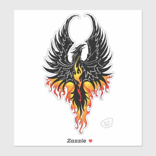 Phoenix Firebird Tribal Flames Sticker (Vel)