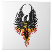 Phoenix Firebird Tribal Flames Tegeltje (Voorkant)
