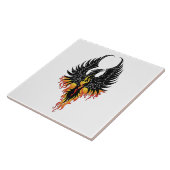 Phoenix Firebird Tribal Flames Tegeltje (Zijkant)