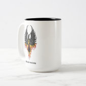 Phoenix Firebird Tribal Flames Tweekleurige Koffiemok (Voorkant links)