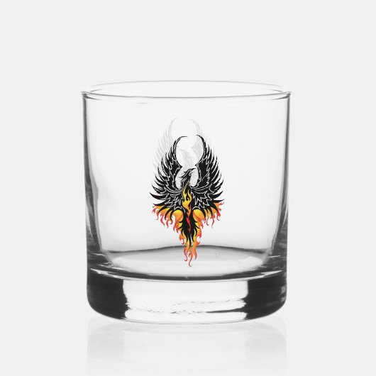 Phoenix Firebird Tribal Flames Whisky Glas (Voorkant)