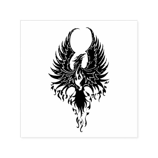 Phoenix Firebird Tribal vlammen Zelfinktende Stempel (Design)