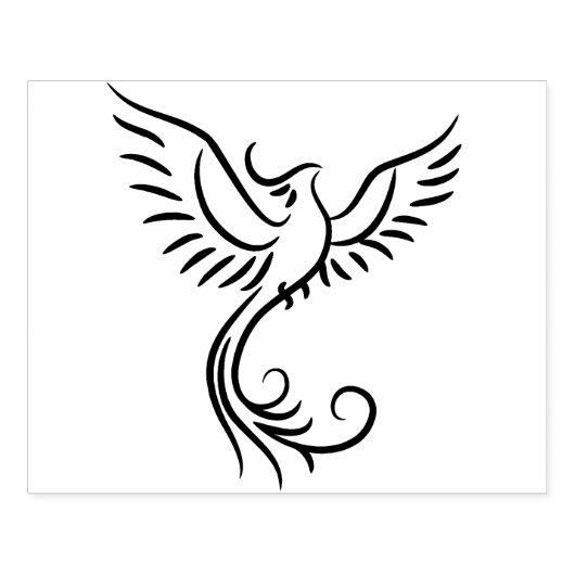 Phoenix Flames Dier Mystiek Vogel Embleem Rubberstempel (Afrduk)