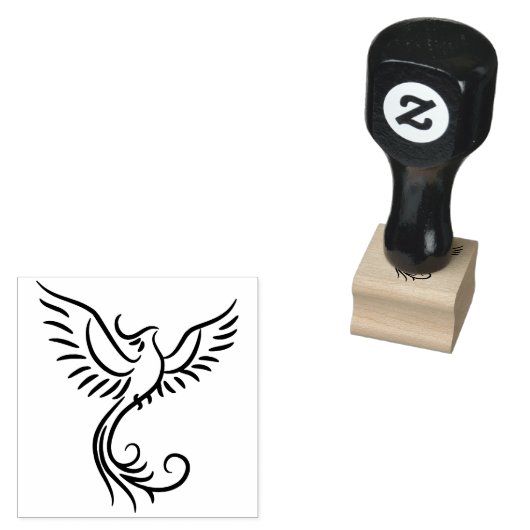 Phoenix Flames Dier Mystiek Vogel Embleem Rubberstempel (Gestempeld)