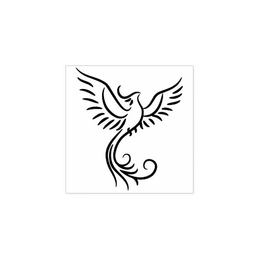 Phoenix Flames Dier Mystiek Vogel Embleem Rubberstempel (Afrduk)