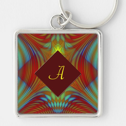 Phoenix fractal gepersonaliseerde sleutelhanger (Voorkant)