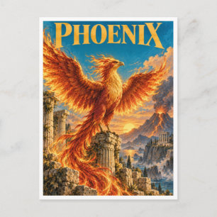 Phoenix, Gotische Fantasie Monster Briefkaart