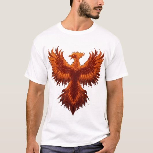 Phoenix Grafische T-Shirt - Levendige Vuurvogel (Voorkant)
