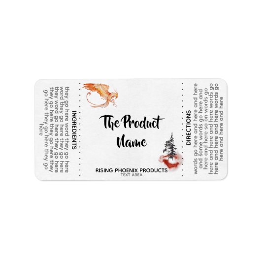 *~* Phoenix Hair Body Cream Face Bath Zeep Etiket (Voorkant)