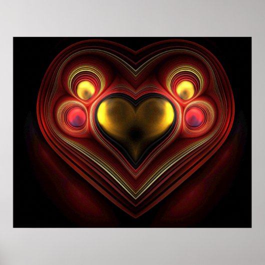 Phoenix Heart Fractal Posters (Voorkant)