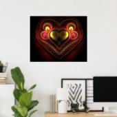 Phoenix Heart Fractal Posters (Thuiskantoor)