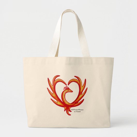 Phoenix Heart, MeWarriorWoman op Twitch Grote Tote Bag (Voorkant)