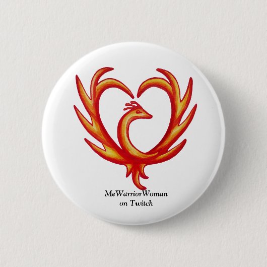 Phoenix Heart, MeWarriorWoman op Twitch Ronde Button 5,7 Cm (Voorkant)