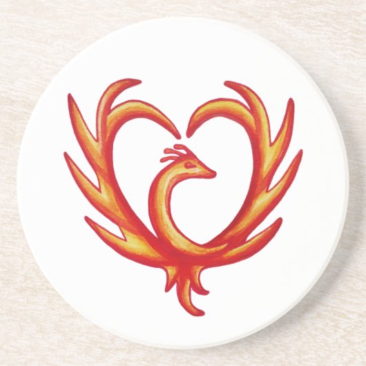 Phoenix Heart Zandsteen Onderzetter (Voorkant)