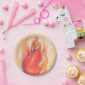 Phoenix in de Flames Pastel Art Papieren Bordje (Feest)