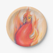 Phoenix in de Flames Pastel Art Papieren Bordje (Voorkant)