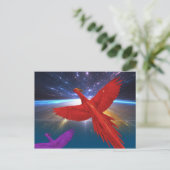 Phoenix in de ruimte briefkaart (Staand voorkant)
