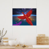 Phoenix in de ruimte poster (Keuken)
