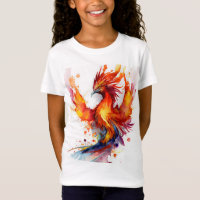 Phoenix in Flames Waterverf Design