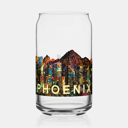 Phoenix in graffiti met monogram blikvorm glas (Voorkant)