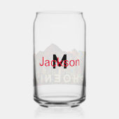 Phoenix in graffiti met monogram blikvorm glas (Achterkant)