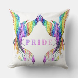 Phoenix in regenboogkleuren kussen