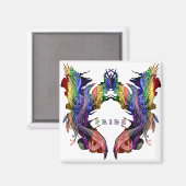 Phoenix in regenboogkleuren magneet (Voorkant / Achterkant)
