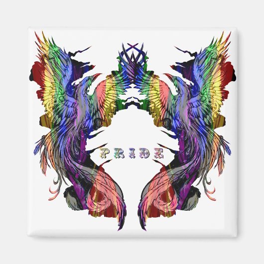 Phoenix in regenboogkleuren magneet (Voorkant)