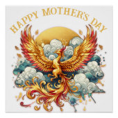 Phoenix in the Clouds Happy Moederdag | Perfect Poster (Voorkant)