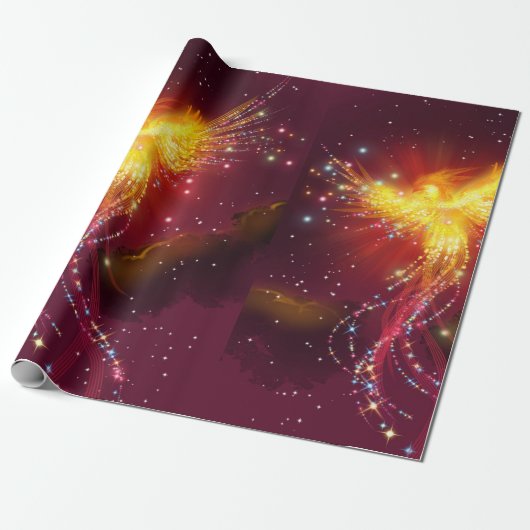 Phoenix in vlucht cadeaupapier (Uitgerold)