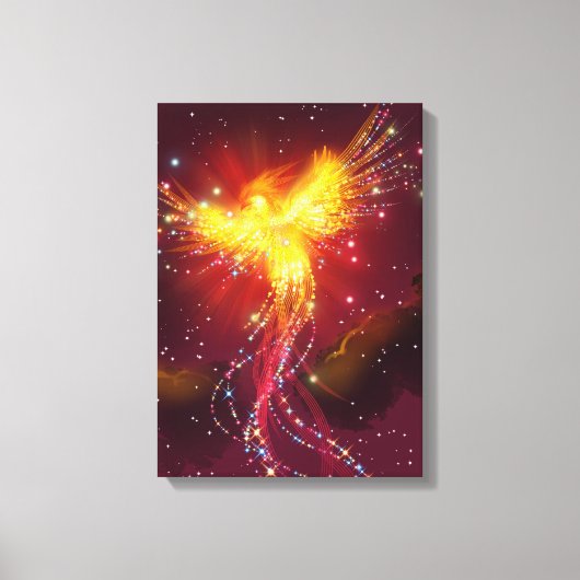 Phoenix in vlucht canvas afdruk (Voorkant)