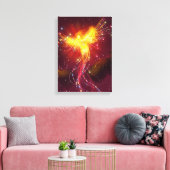 Phoenix in vlucht canvas afdruk (Insitu (Woonkamer))