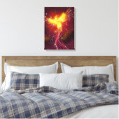 Phoenix in vlucht canvas afdruk (Insitu (Slaapkamer))