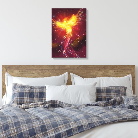 Phoenix in vlucht canvas afdruk (Insitu (Slaapkamer))
