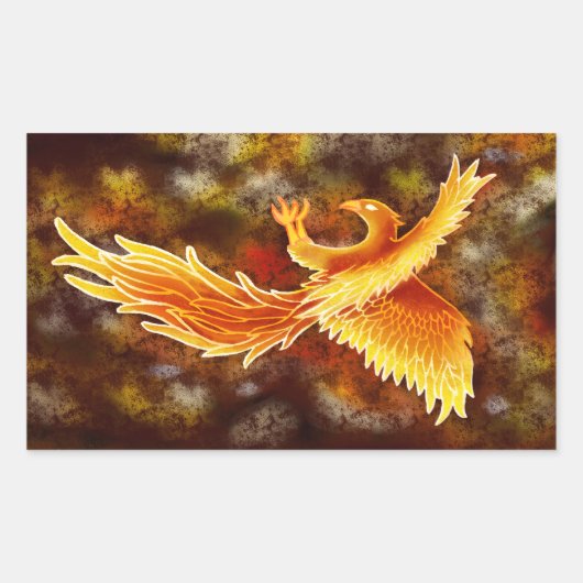Phoenix in vlucht rechthoekige sticker (Voorkant)