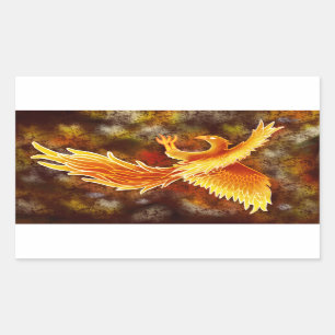 Phoenix in vlucht rechthoekige sticker