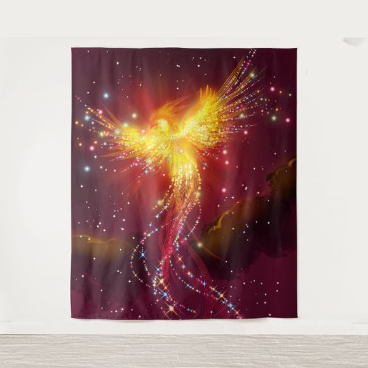 Phoenix in vlucht wandkleed (Voorkant)