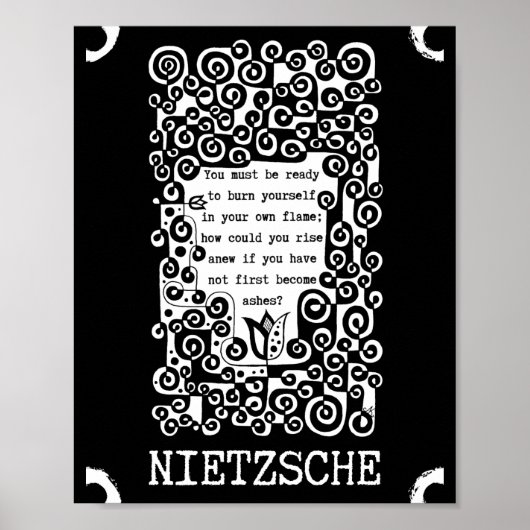 PHOENIX inspirerend citaat van Nietzsche Poster (Voorkant)