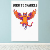 Phoenix Kat Canvas Muur Kunst – Magische Vuur Katj Afdruk (Insitu (Houten vloer))