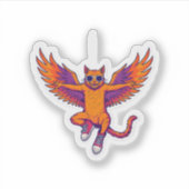 Phoenix Kat Sticker – Mooie Magische Vuurkat (Voorkant)
