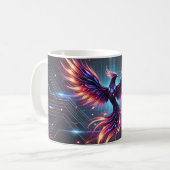 Phoenix Keramische Mok – Levendig Futuristisch (Voorkant links)