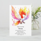 Phoenix Kids Verjaardag uitnodiging (Staand voorkant)